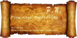 Pingiczer Manfréda névjegykártya